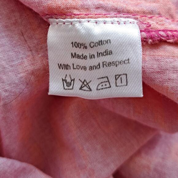 LA PLAGE Vintage Kaftan Maxi Dress Size Medium Pink Orange Resort Beachy Boho - Picture 10 of 10